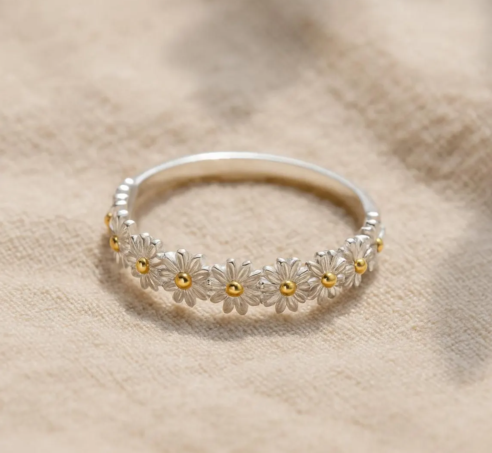 Cottagecore Daisy Flower Ring