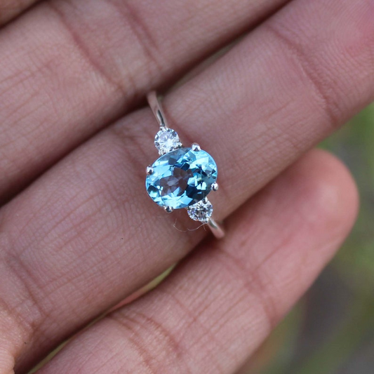 Swiss Blue Topaz Ring